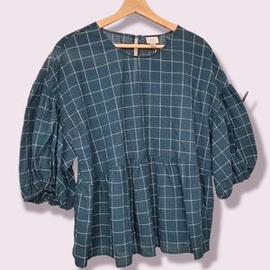 NWT A New Day Puff Sleeve Peplum Top